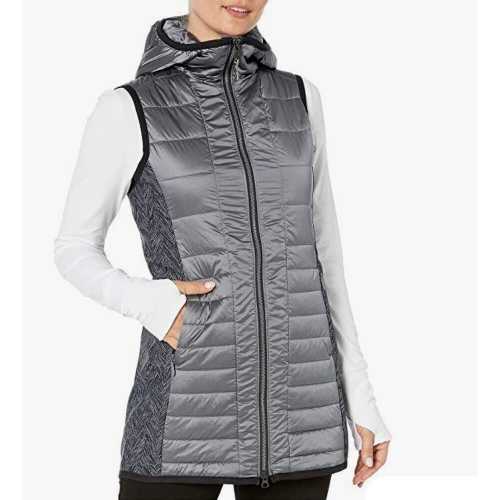 Obermeyer Miriam Hybrid Vest Women's XS Grey Hooded Water-Resistant Stretch